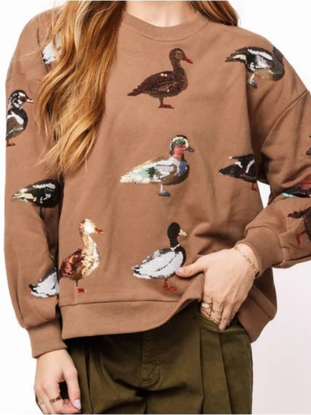 Brown Scattered Duck Sweatshirt
